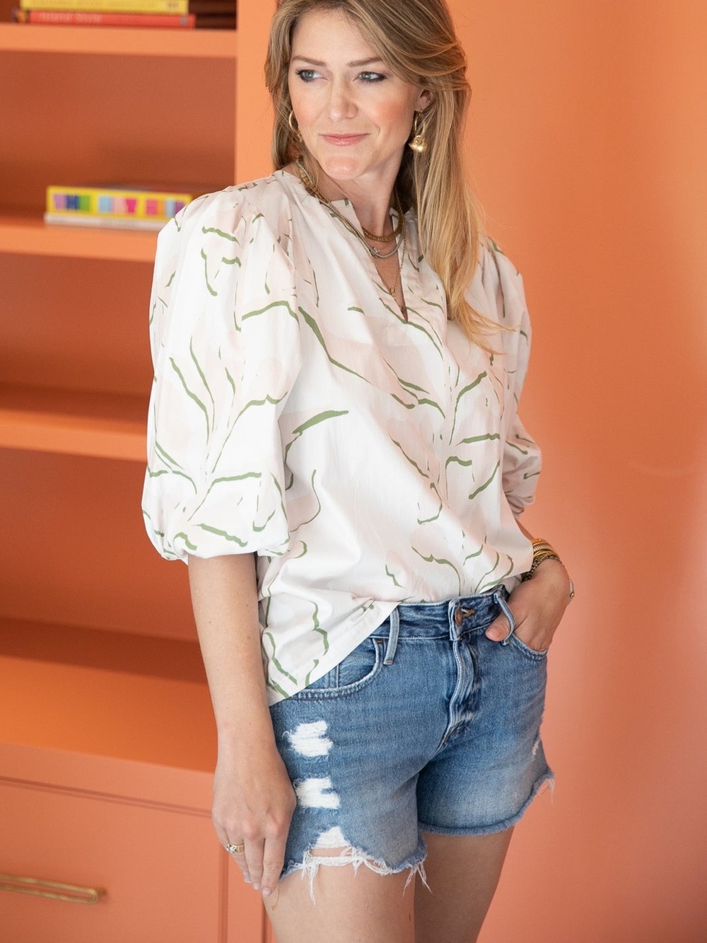 Brooke Wright SMALL Claudia Top Vine blouse
